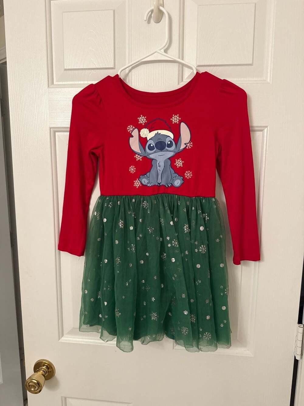 Disney Girls Lilo & Stitch Christmas Holiday Tulle Dress Size 6